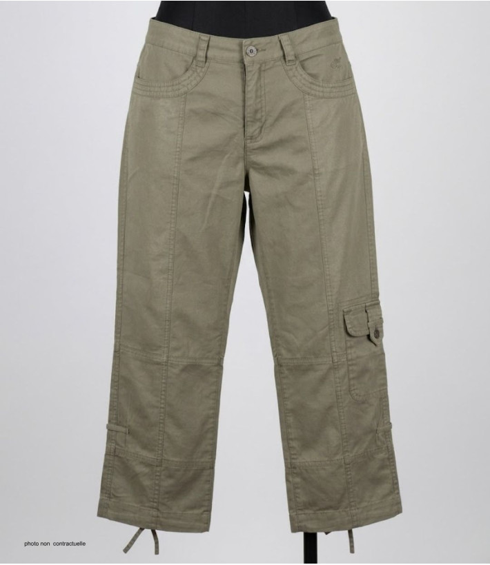 Pantacourt détente Femme MELINDA1 MAYFLOWER Kaki 100% Coton