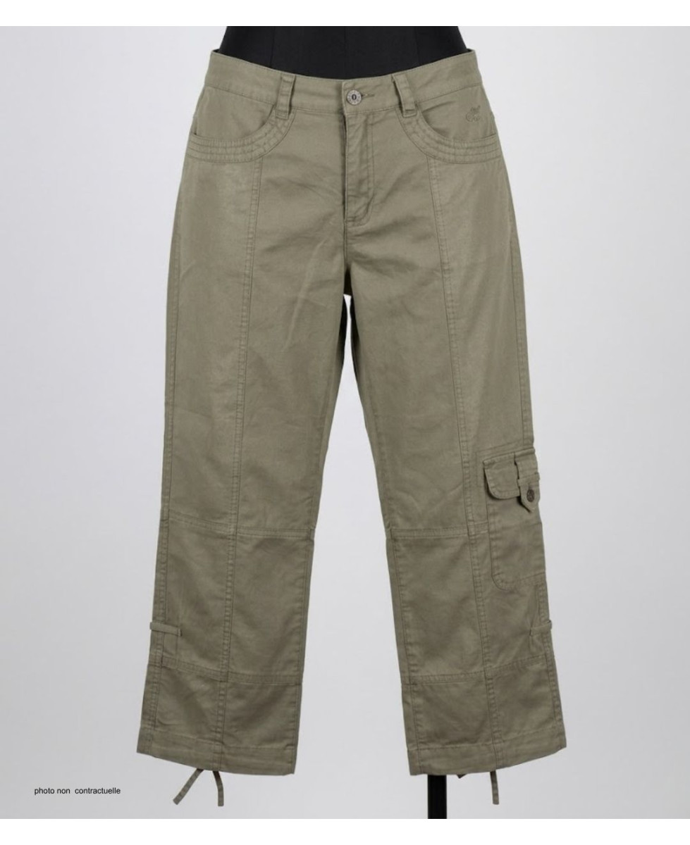 Pantacourt détente Femme MELINDA1 MAYFLOWER Kaki 100% Coton