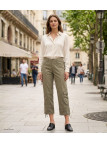 Pantacourt détente Femme MELINDA1 MAYFLOWER Kaki 100% Coton
