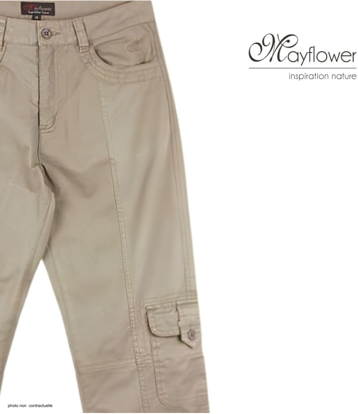 Pantacourt Femme MELINDA2 MAYFLOWER Beige - 100% Coton Confort