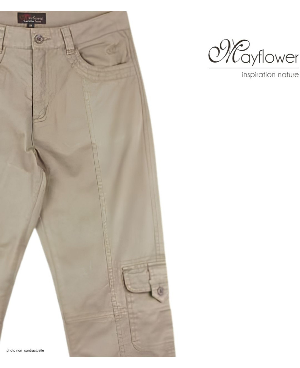 Pantacourt Femme MELINDA2 MAYFLOWER Beige - 100% Coton Confort