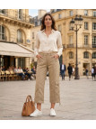 Pantacourt Femme MELINDA2 MAYFLOWER Beige - 100% Coton Confort