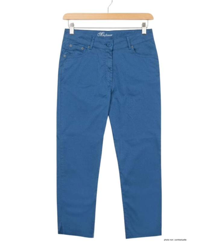 Pantacourt STRETCH Femme Bleu Indigo - Coton Extensible