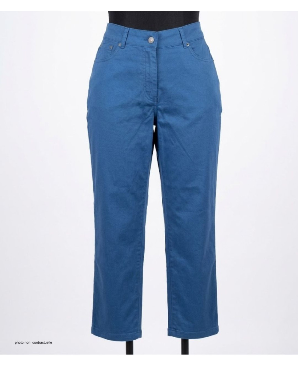 Pantacourt STRETCH Femme Bleu Indigo - Coton Extensible
