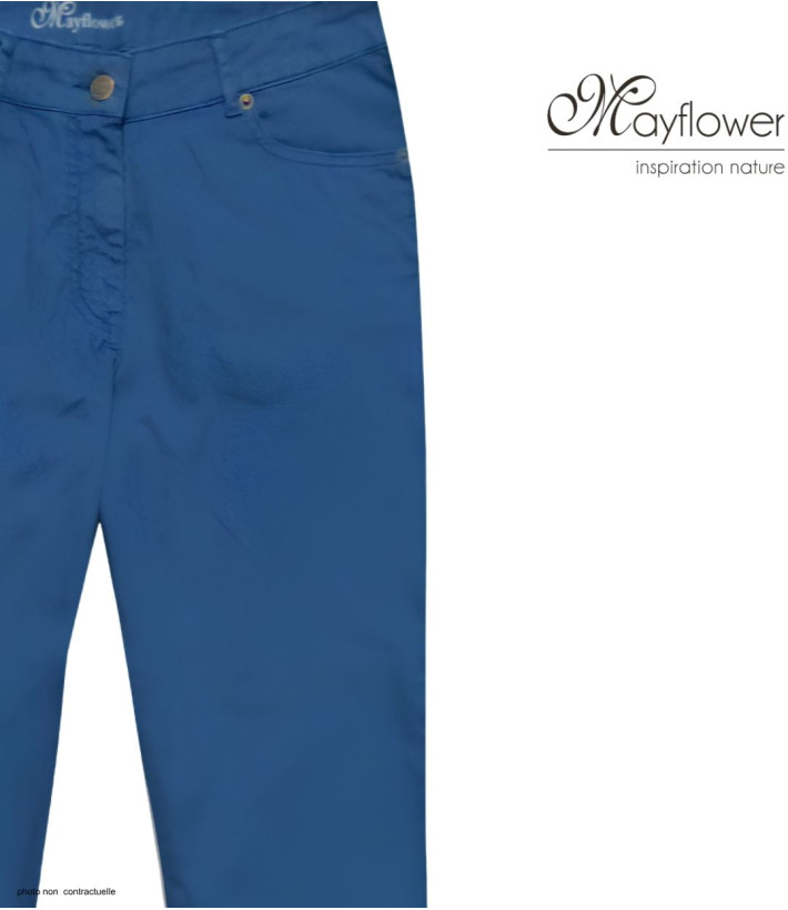 Pantacourt STRETCH Femme Bleu Indigo - Coton Extensible