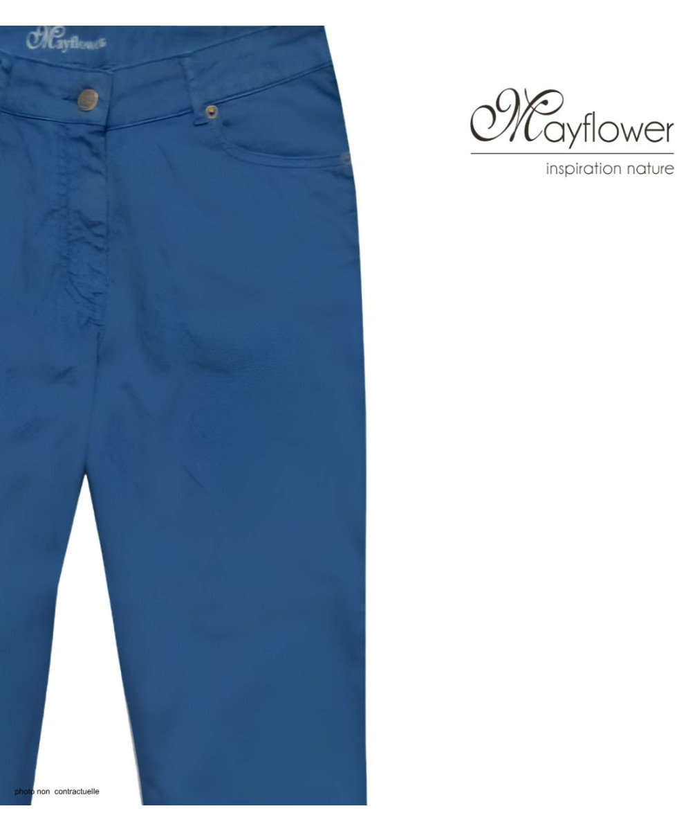 Pantacourt STRETCH Femme Bleu Indigo - Coton Extensible