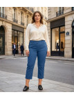 Pantacourt STRETCH Femme Bleu Indigo - Coton Extensible