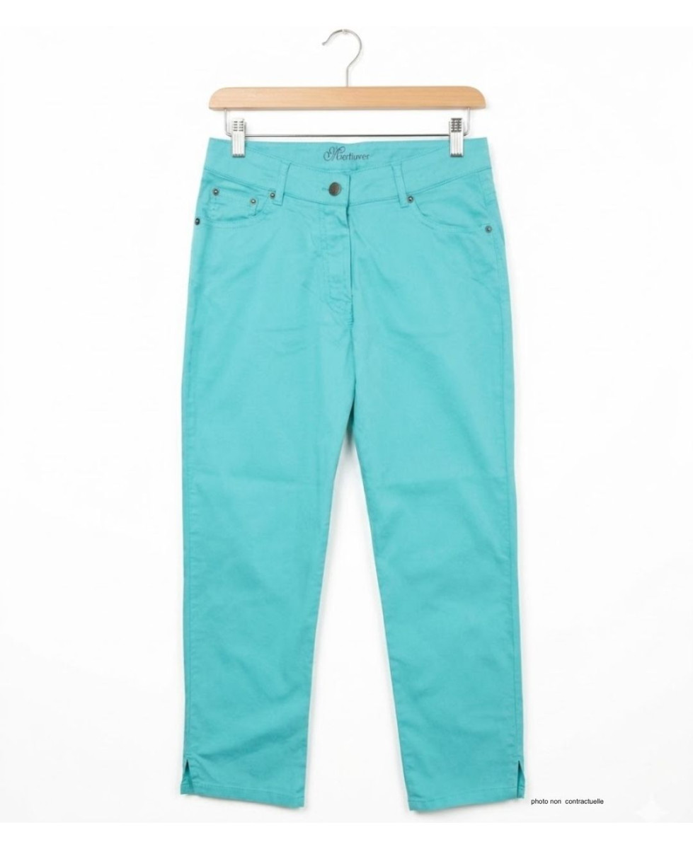 Pantacourt STRETCH Femme Vert Menthe - Coton Extensible