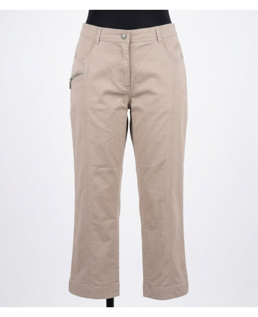 Pantacourt STRETCH Femme Beige - Coton & Zip Fantaisie
