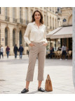 Pantacourt STRETCH Femme Beige - Coton & Zip Fantaisie