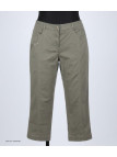 MAYFLOWER MONICA2 - Pantacourt Femme Kaki Coton Stretch