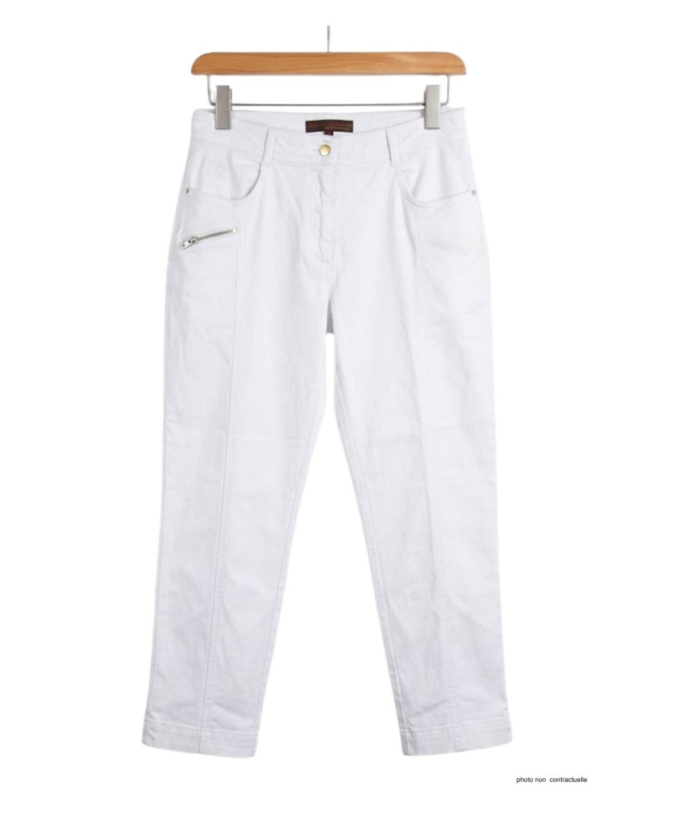 MAYFLOWER MONICA4 - Pantacourt Femme Blanc Coton Stretch