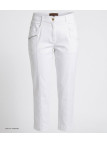 MAYFLOWER MONICA4 - Pantacourt Femme Blanc Coton Stretch