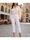 MAYFLOWER MONICA4 - Pantacourt Femme Blanc Coton Stretch