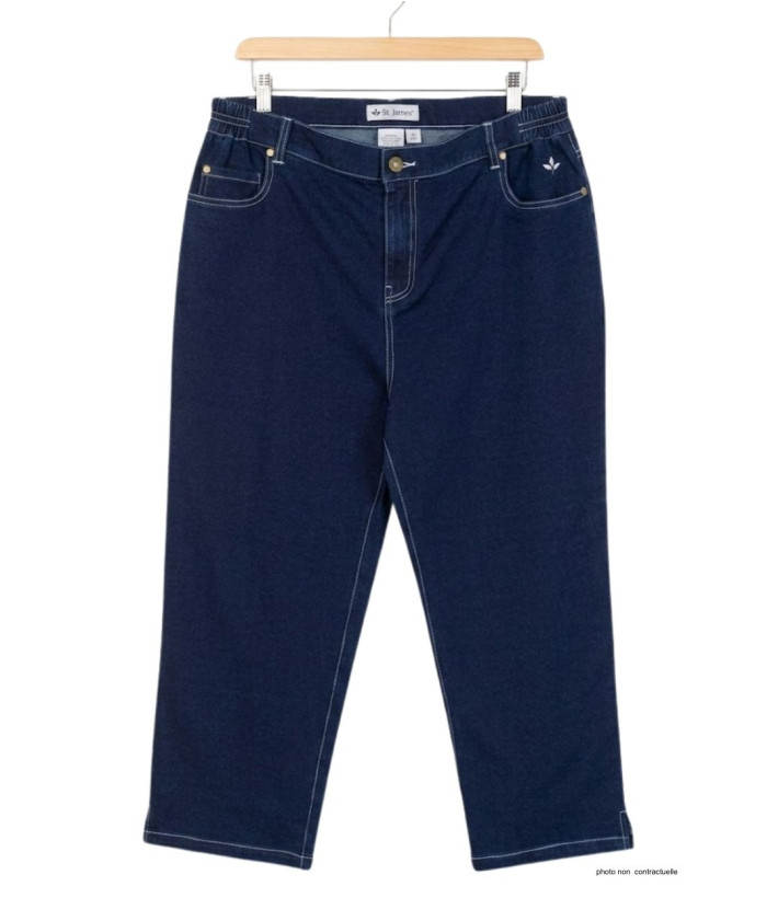 AXONE SALTO1 - Pantacourt Femme Grandes Tailles Bleu Denim
