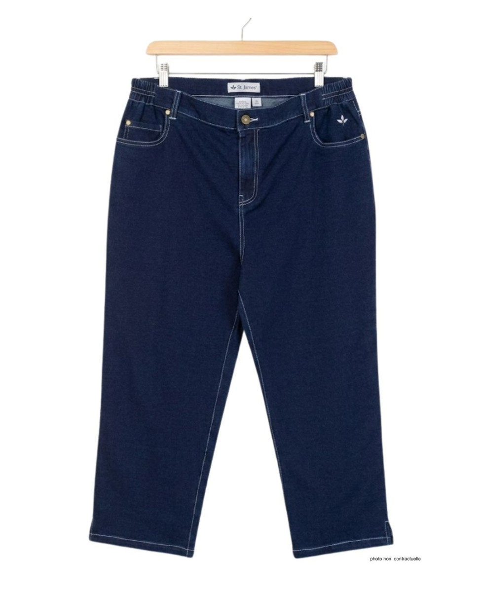 AXONE SALTO1 - Pantacourt Femme Grandes Tailles Bleu Denim