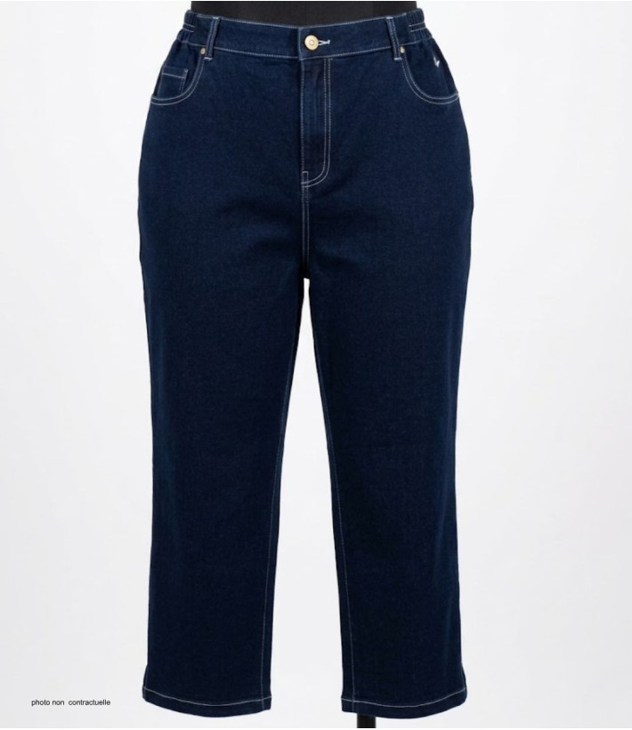 AXONE SALTO1 - Pantacourt Femme Grandes Tailles Bleu Denim