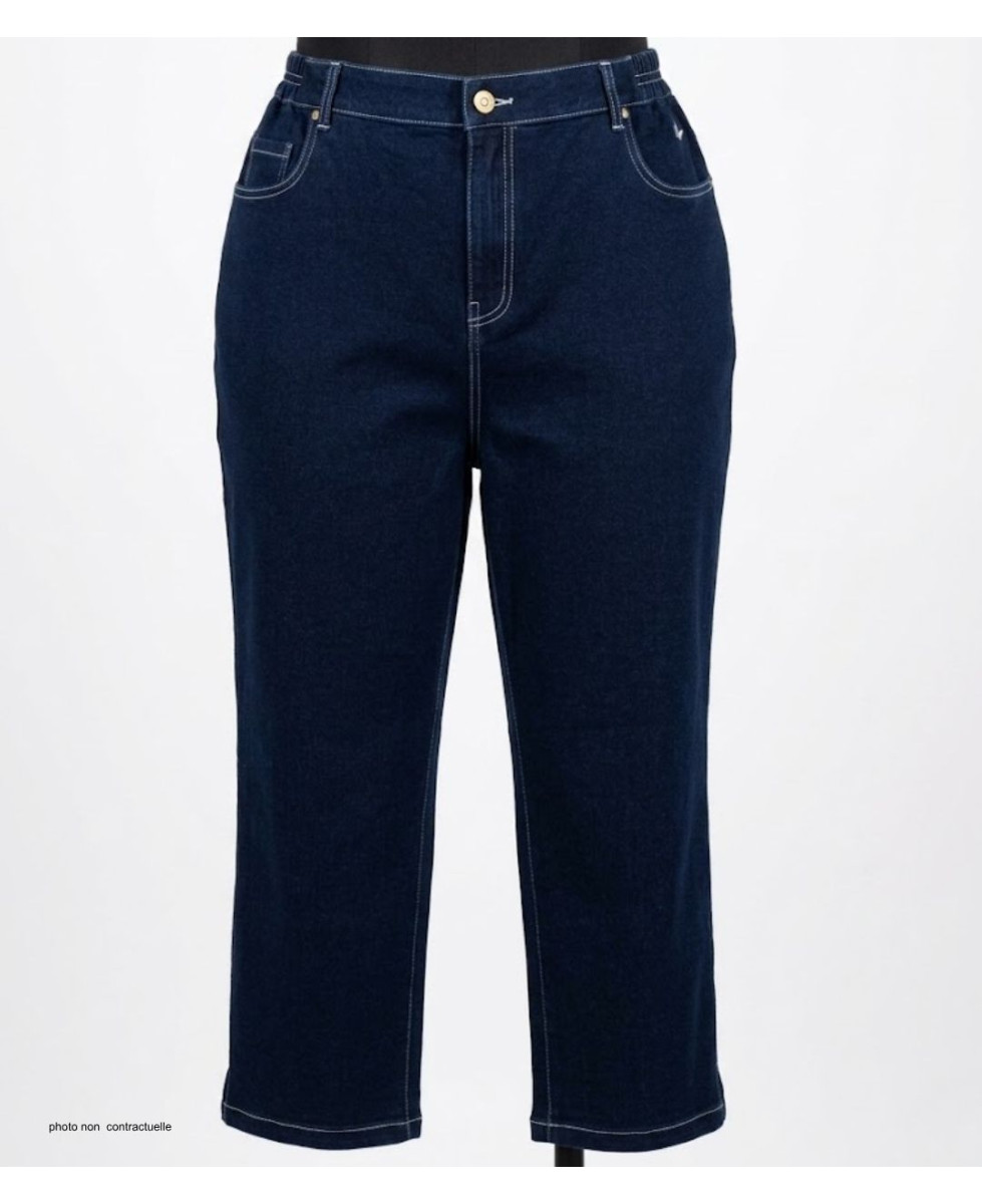 AXONE SALTO1 - Pantacourt Femme Grandes Tailles Bleu Denim
