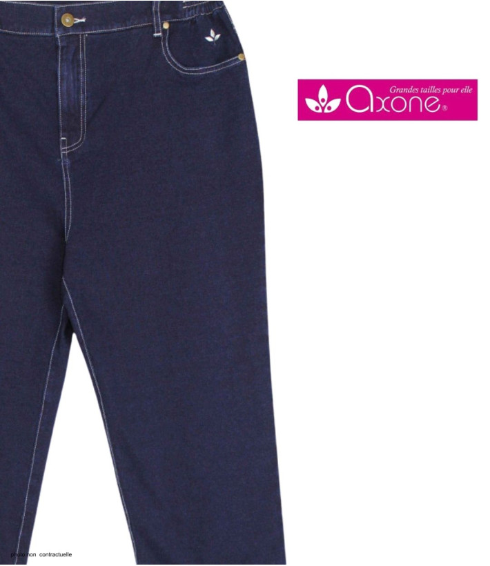 AXONE SALTO1 - Pantacourt Femme Grandes Tailles Bleu Denim