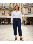 AXONE SALTO1 - Pantacourt Femme Grandes Tailles Bleu Denim