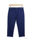 MAYFLOWER - Pantacourt Femme Marine Stretch et Brodée
