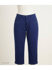 MAYFLOWER - Pantacourt Femme Marine Stretch et Brodée
