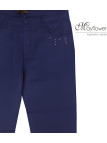 MAYFLOWER - Pantacourt Femme Marine Stretch et Brodée