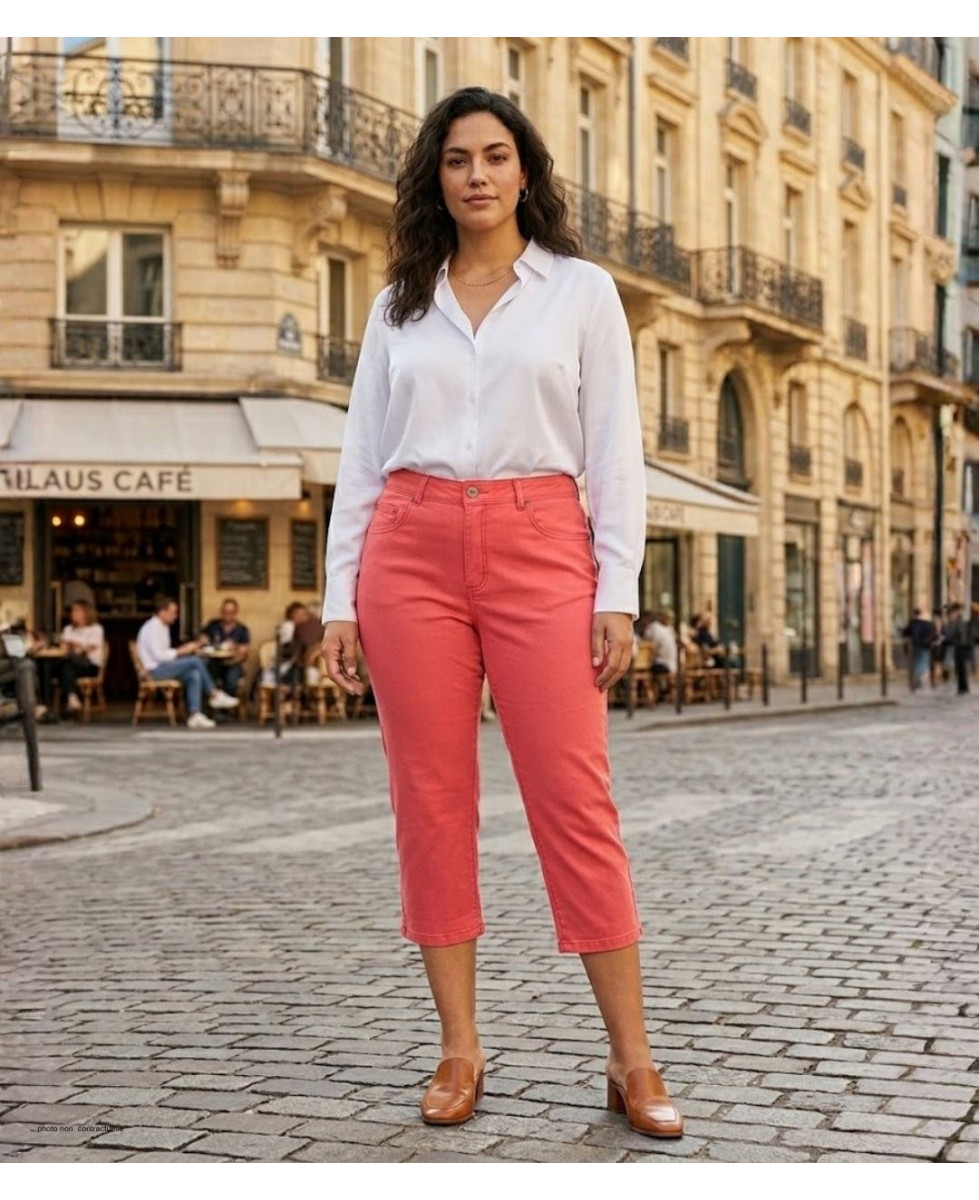 MAYFLOWER Ultra Stretch - Pantacourt Femme Corail Orange