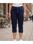 Pantacourt femme ultra-stretch MAYFLOWER modèle SAFRAN1 coloris bleu denim