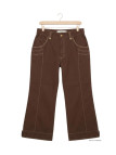 AXONE SH1161M - Pantacourt femme extensible marron confort