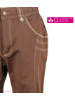 AXONE SH1161M - Pantacourt femme extensible marron confort