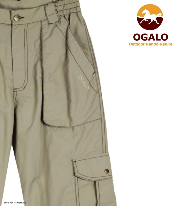 Ogalo SAMBA : Pantacourt Rando Beige Léger et Ajustable