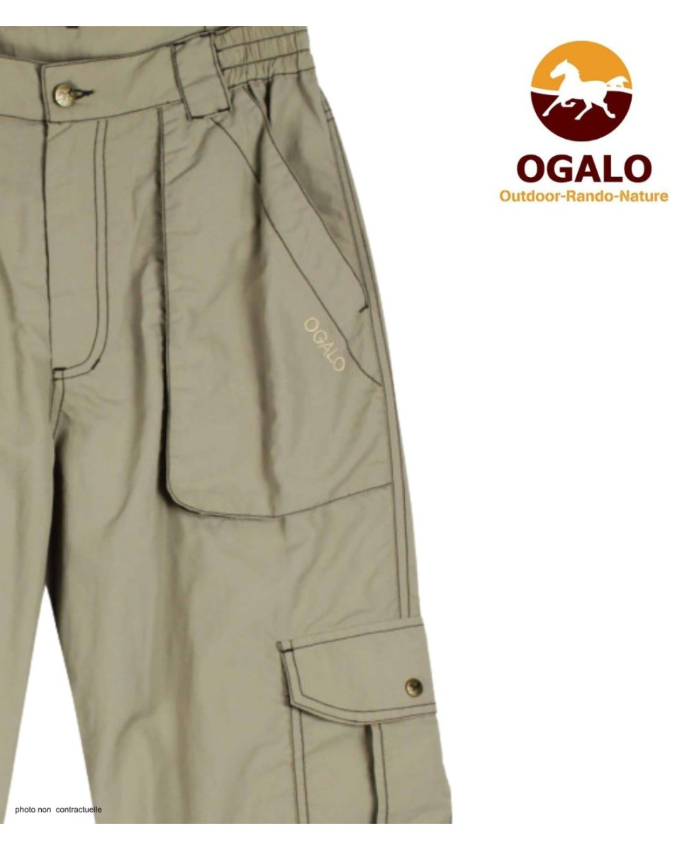 Ogalo SAMBA : Pantacourt Rando Beige Léger et Ajustable