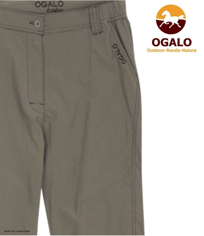 OGALO 111182U001 : Pantacourt Femme élastiqué Confort Noisette