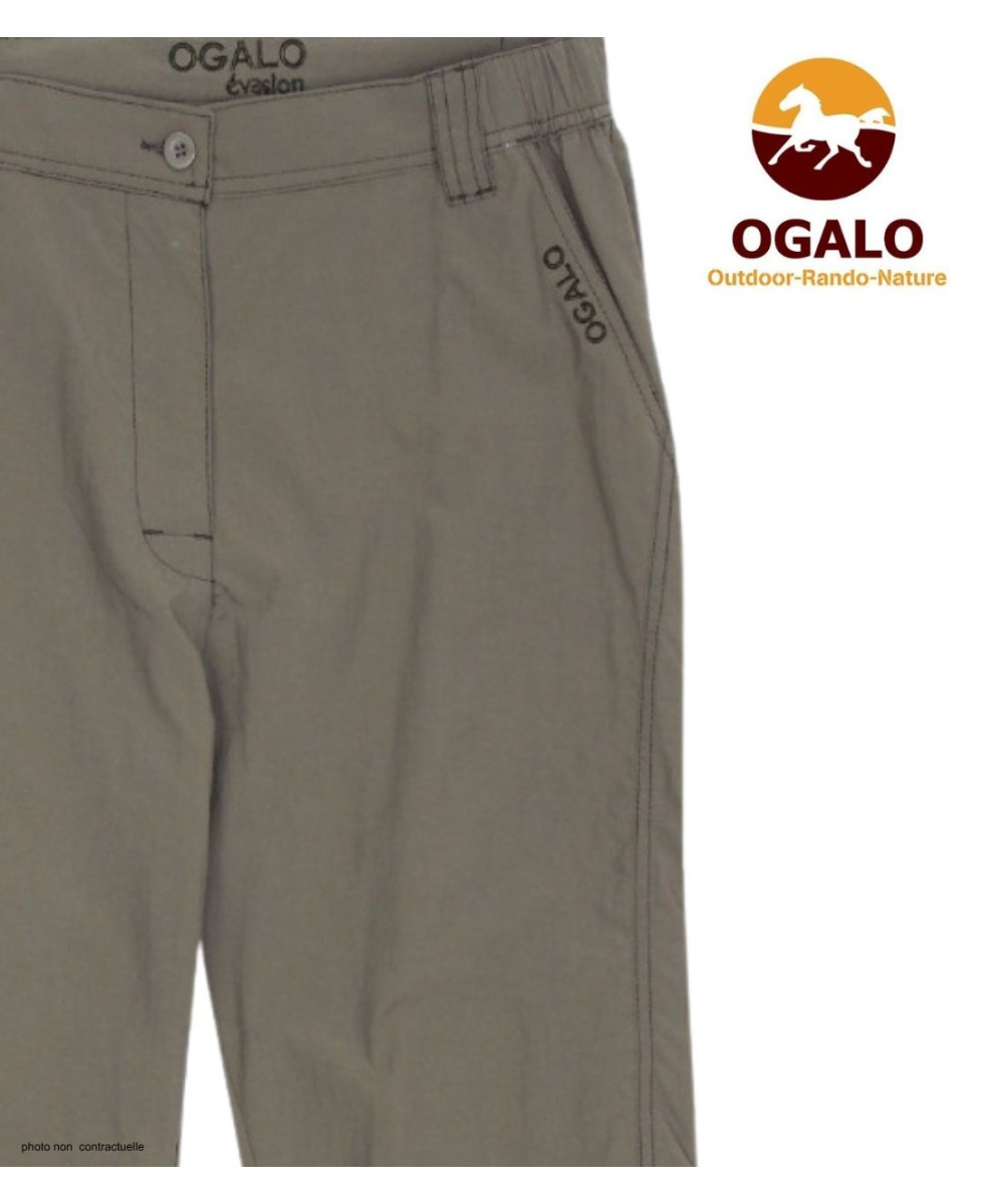 OGALO 111182U001 : Pantacourt Femme élastiqué Confort Noisette
