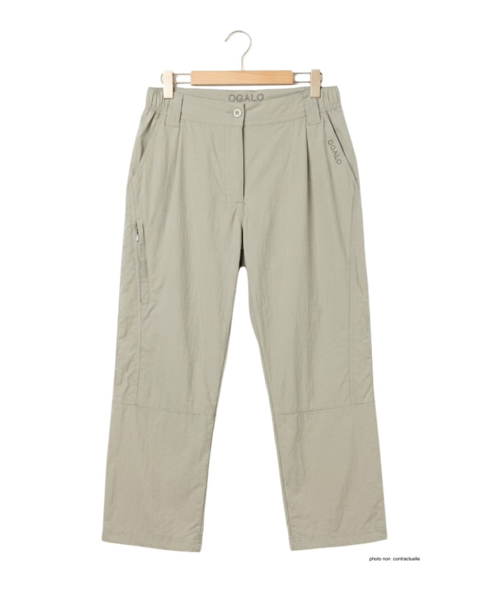 Pantacourt Femme OGALO 111182U002 Beige : Confort & Nylon