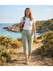 Pantacourt Femme OGALO 111182U002 Beige : Confort & Nylon