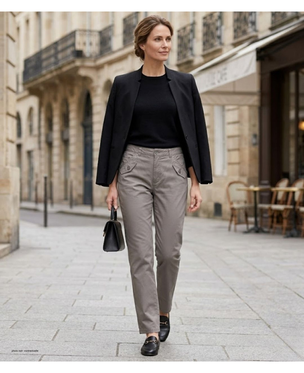 Mayflower SE1087 - Pantalon Gris Perle Extensible Confort