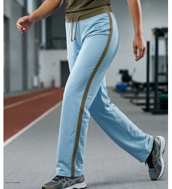 Pantalon de sport Mayflower modèle SE8008 coloris bleu et vert kaki avec cordon de serrage.