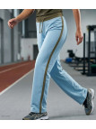 Pantalon de sport Mayflower modèle SE8008 coloris bleu et vert kaki avec cordon de serrage.