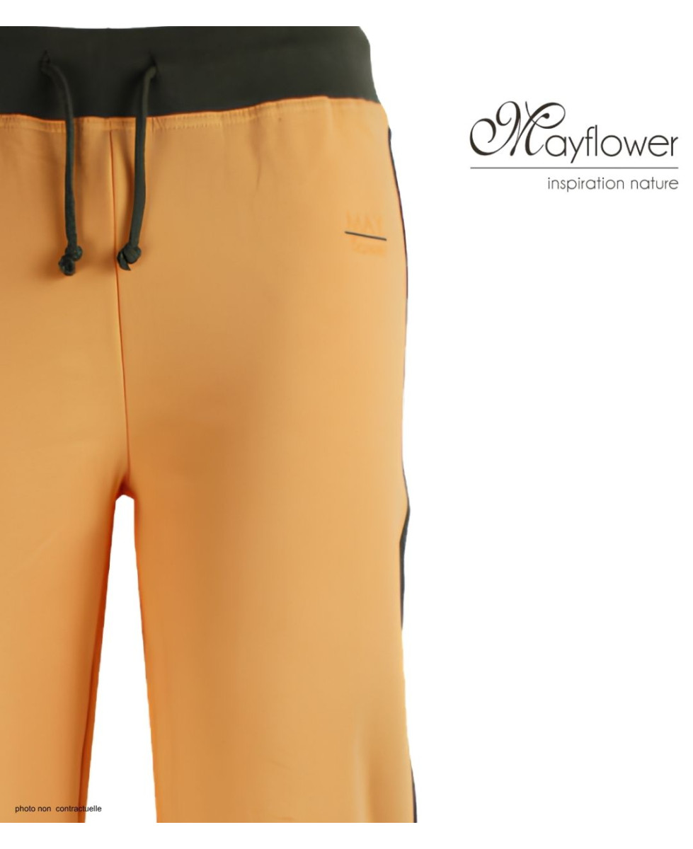 MAYFLOWER SE8008 - Pantalon Sport Femme Stretch Orange/Kaki