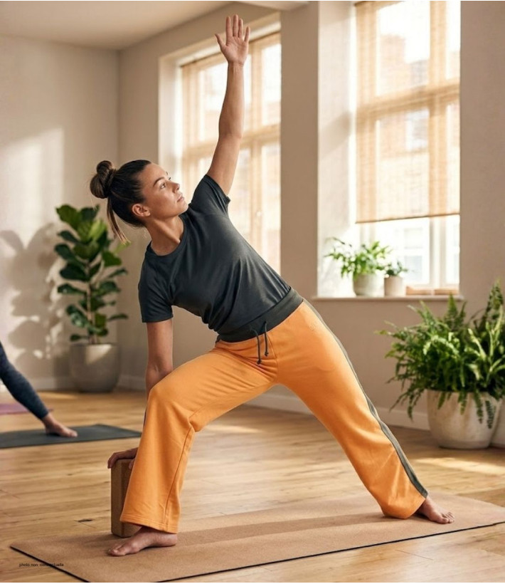 MAYFLOWER SE8008 - Pantalon Sport Femme Stretch Orange/Kaki