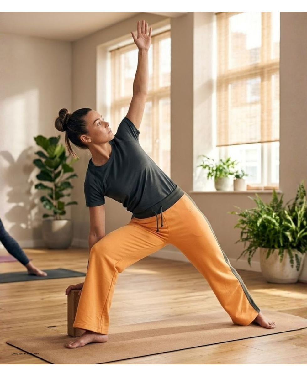 MAYFLOWER SE8008 - Pantalon Sport Femme Stretch Orange/Kaki