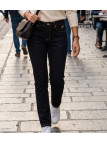Pantalon noir femme MAYFLOWER modèle CLAUDIA1BV en tissu ultra stretch avec 5 poches.