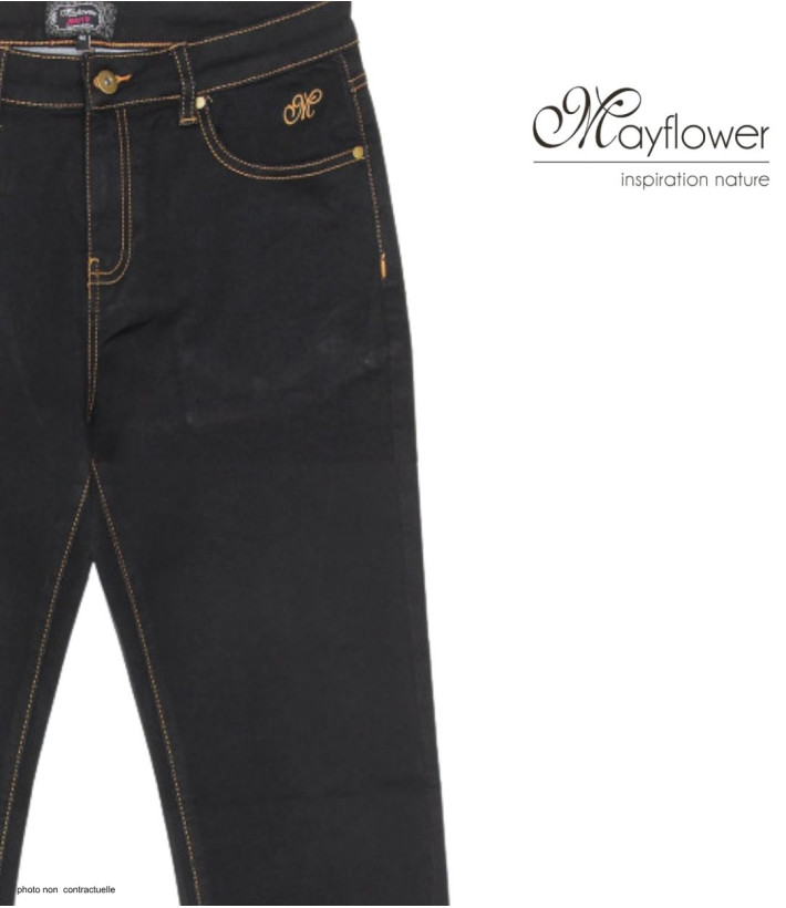 MAYFLOWER CLAUDIA1BV - Pantalon femme Ultra Stretch Noir Confort