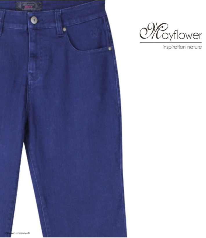 MAYFLOWER CLAUDIA2 - Pantalon femme Bleu Stone Ultra Stretch