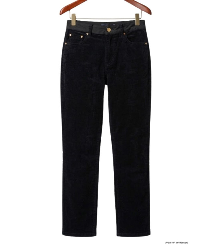 Pantalon velours noir femme DORURE1N MAYFLOWER - Confort & Chic