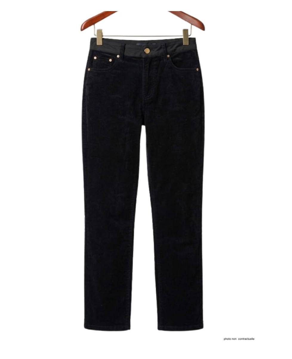Pantalon velours noir femme DORURE1N MAYFLOWER - Confort & Chic