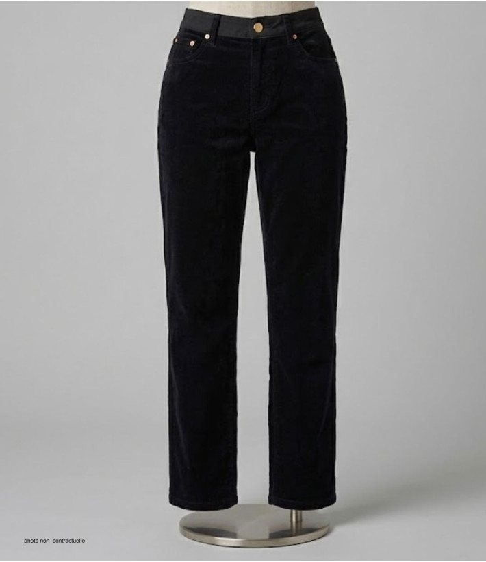 Pantalon velours noir femme DORURE1N MAYFLOWER - Confort & Chic