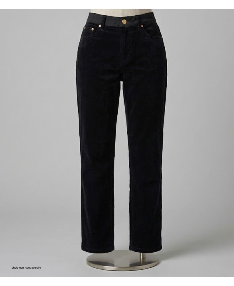 Pantalon velours noir femme DORURE1N MAYFLOWER - Confort & Chic